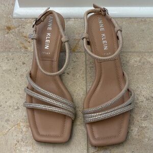 Anne‎ Klein Crystal Strappy Sandals Heels Size 7.5